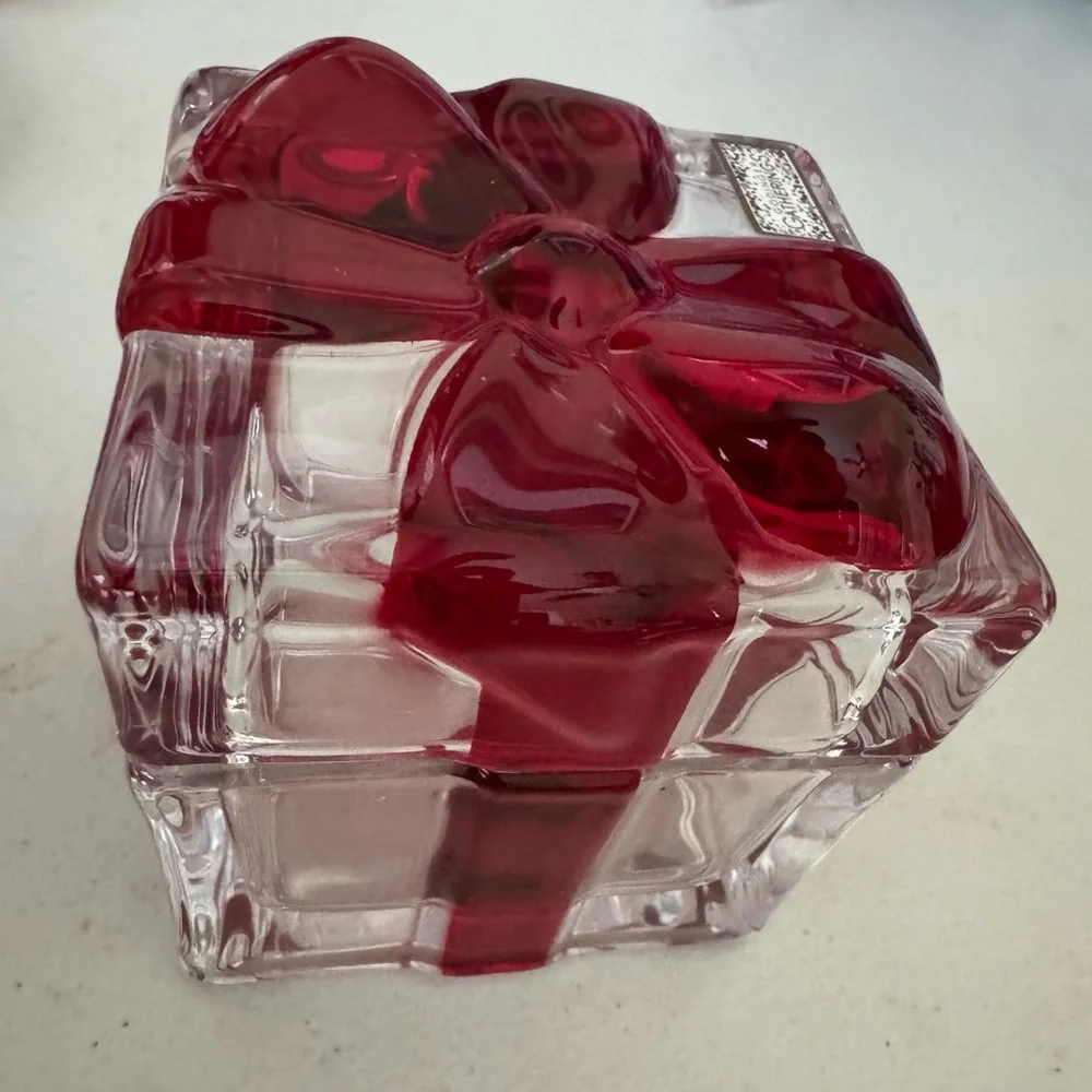 NWT Godingers “Gatherings” Shannon Crystal  Red Bow Trinket Box
